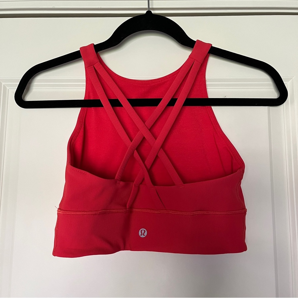 Lululemon Energy High-Neck Ribbed Bra *Medium Support, B–D Cups - Red